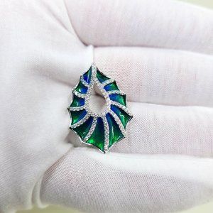 Sterling Silver Enameled Pendant